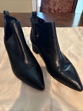 Nine West Black leather ankle boots